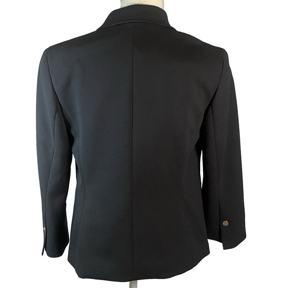 Anne Klein SMALL Blazer One-Snap Jacket Black Gold Buttons Lined 10702140-169 - Picture 3 of 11